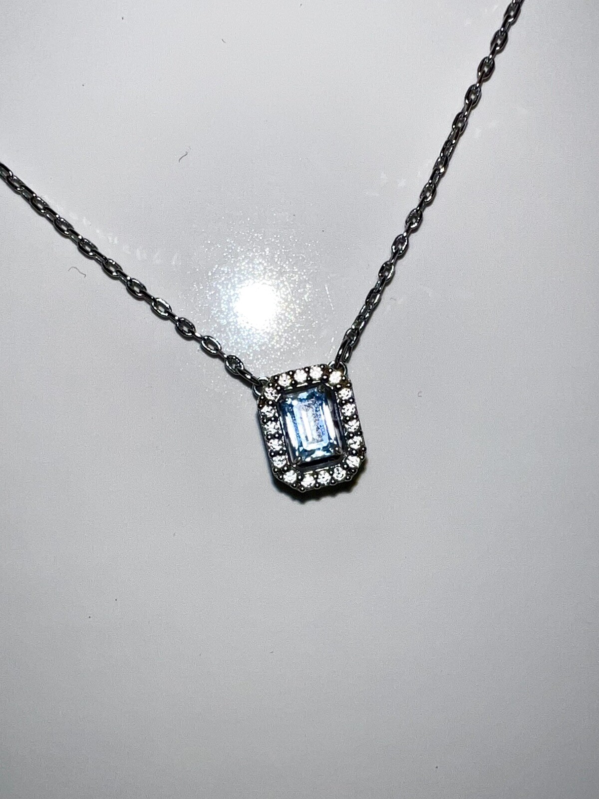 Swarovski Millenia Octagon Step Cut Fancy Light Blue Necklace FREE SHIPPING