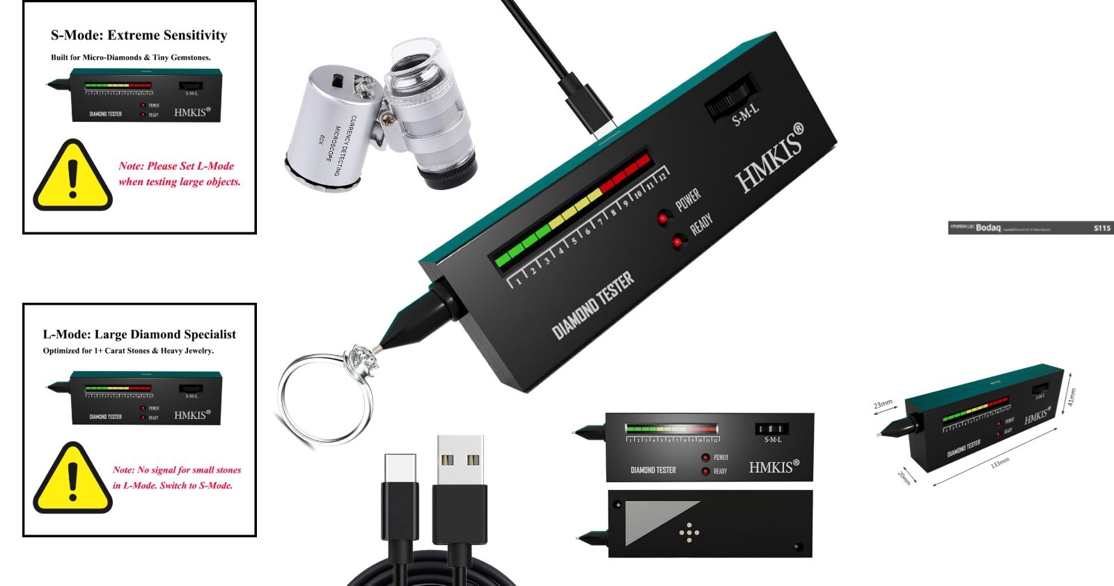 Jewelry Diamond Tester Pen with Magnifier – Fast Accuracy for Experts & Novices
