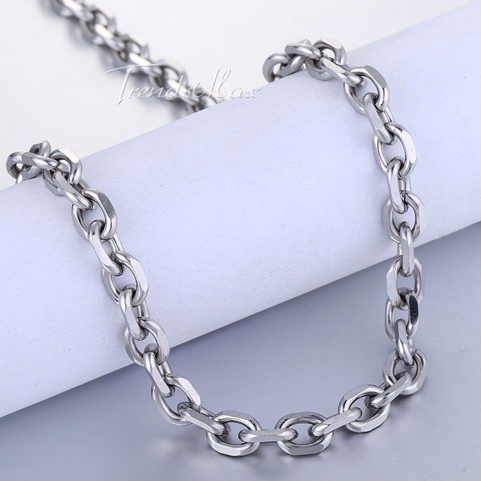 USA Stock 2/3/4MM Cable Rolo Stainless Steel Chain Necklace Men Choker 18-28″