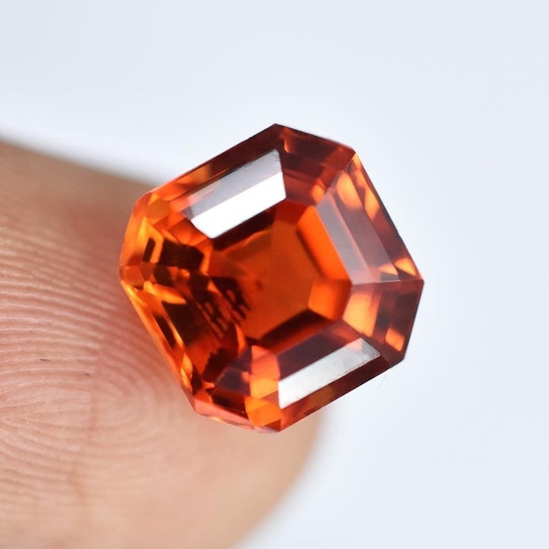 Artisan Jewelry Ready Use Certified 9.41 Ct Orange Sapphire | Natural Square Gem