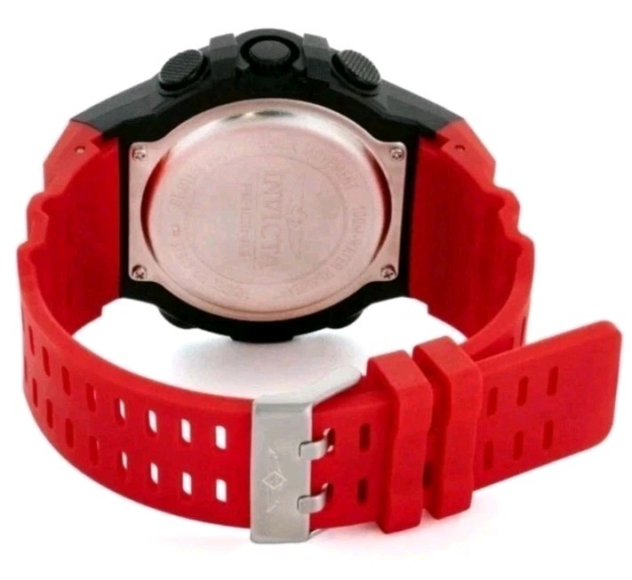 Invicta 47528 Men’s Racing 52mm Watch, Red, Black Dial 52mm Polyurethane Band
