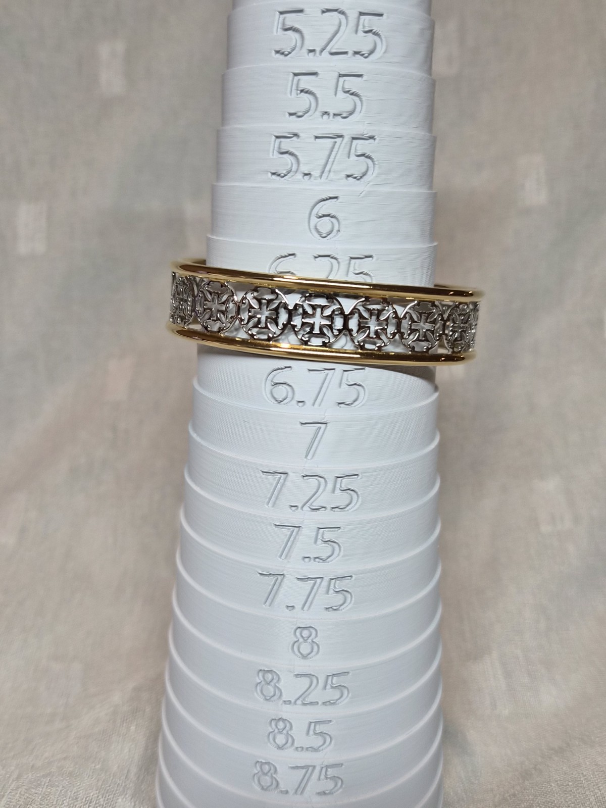 Rustic Cuff Gold Plated Brass and Silver Cross Cuff