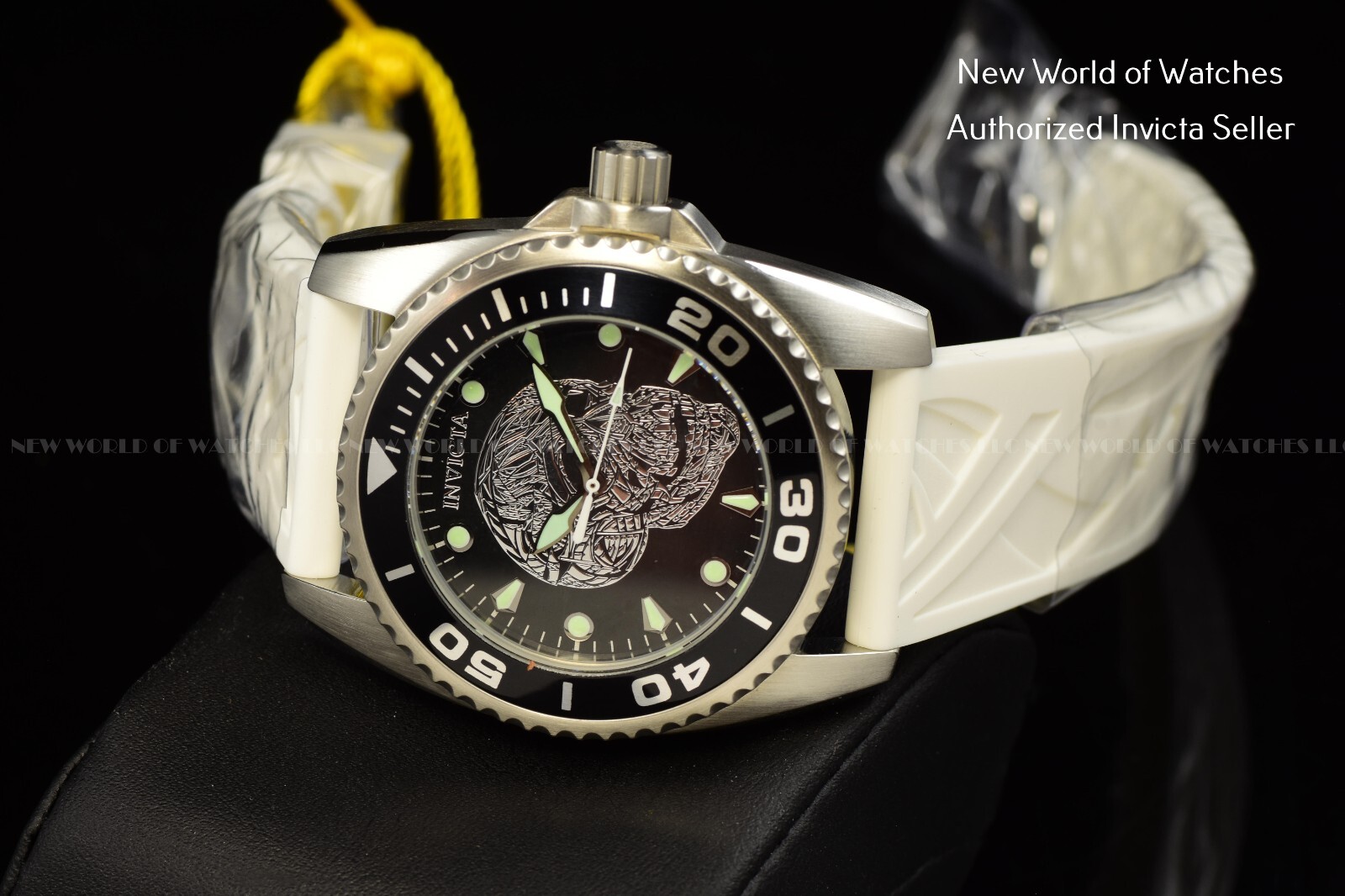 Invicta Women’s Artist Skeleton Black Dial 42mm White Silicone Band Watch