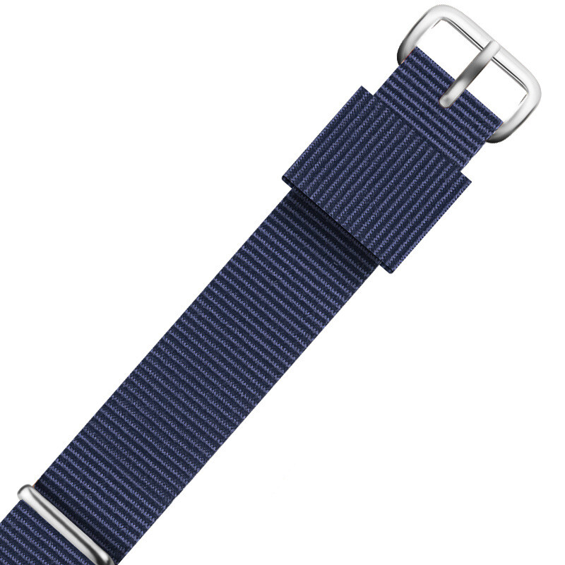 Nylon One Piece Watch Band Strap Striped Canvas Sports Wrist Band 18 20 22mm