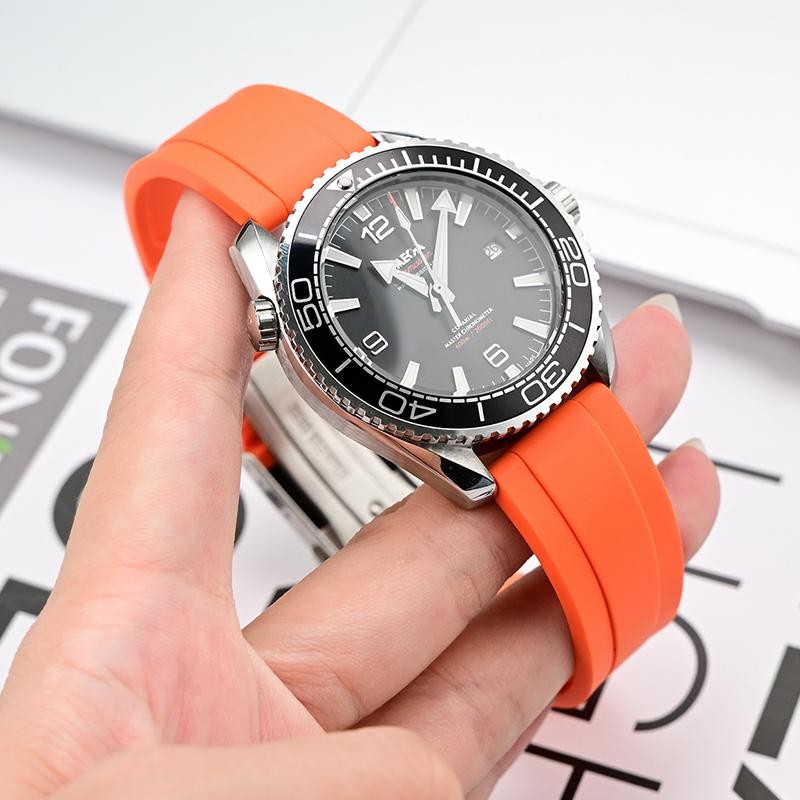 CTS Silicone Watch Strap 20mm 22mm Quick Release Butterfly Buckle Cut To Size