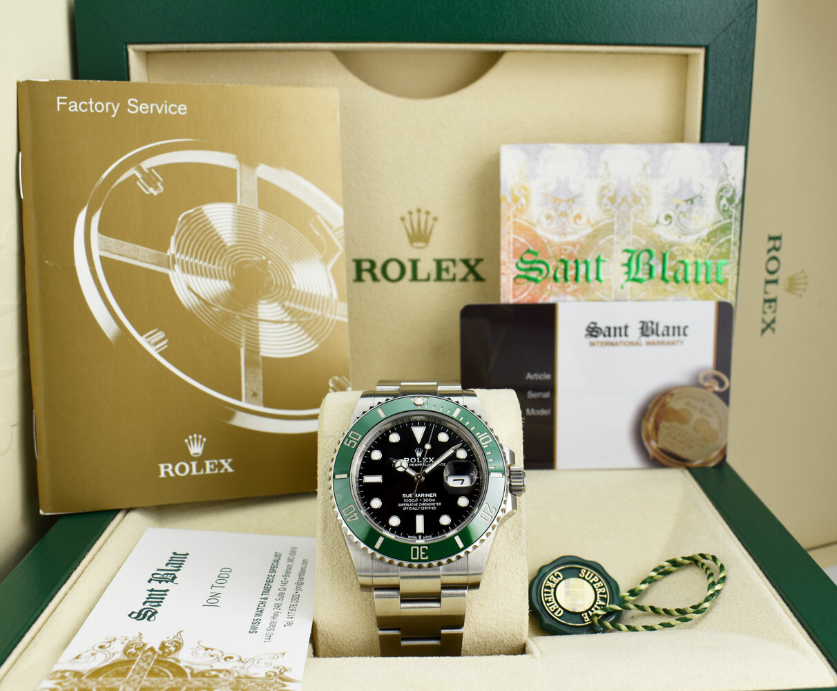 ROLEX – 41mm Stainless SUBMARINER Black Green STARBUCKS 126610LV – SANT BLANC