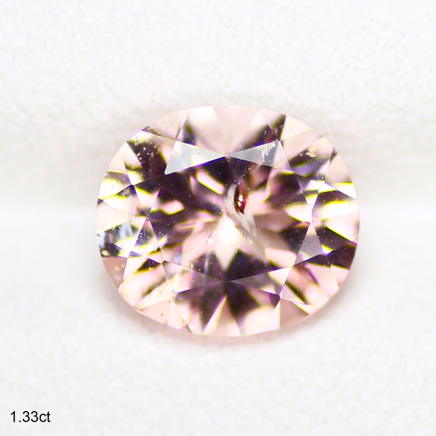 1.33 Ct Eye-opening Perfect Perfect Round 8.7 MM Pink Brazil Natural Morganite