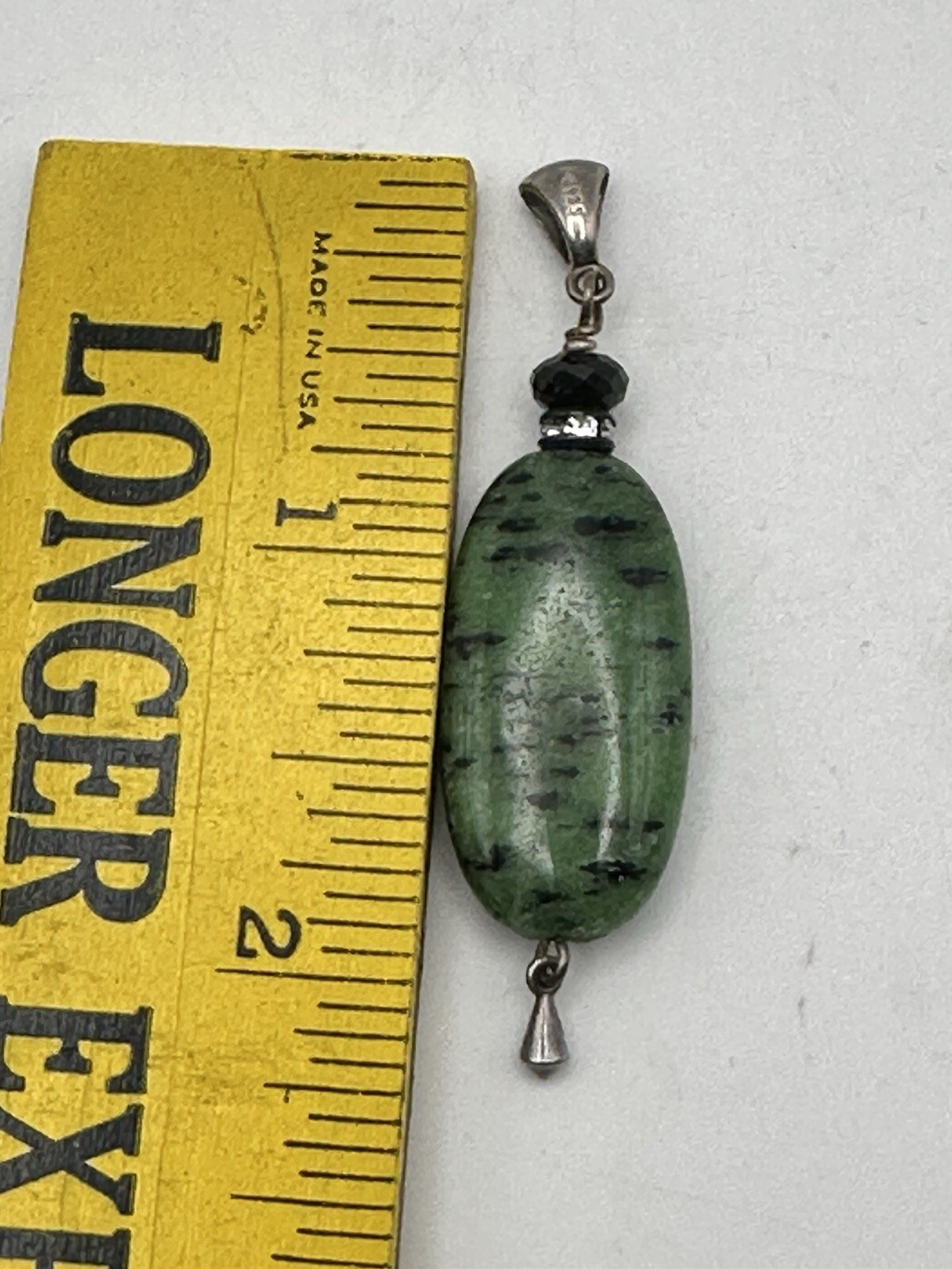 Natural Ruby Zoisite Oval Cabochon Gemstone Pendant 925 Bale