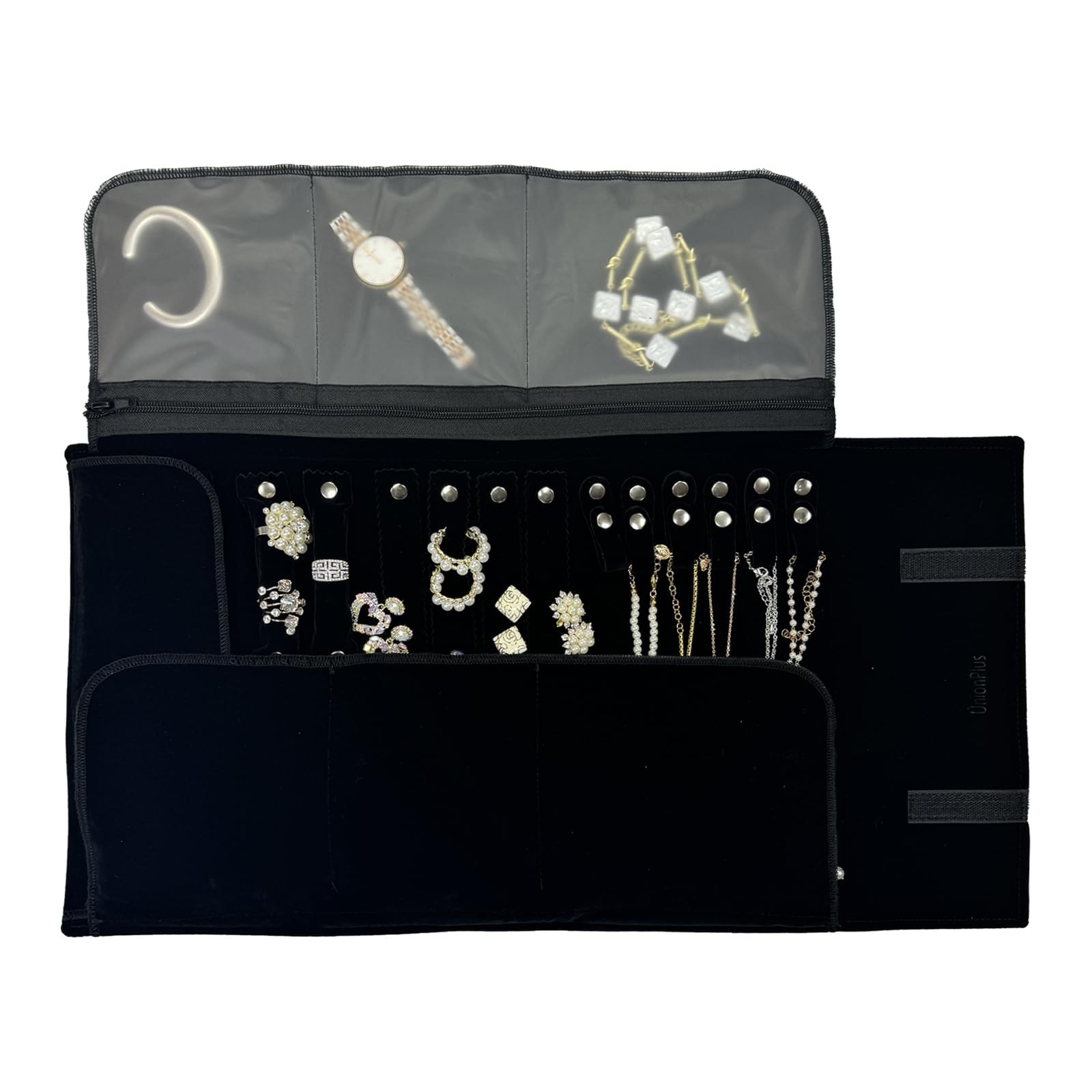 Velvet Travel Jewelry Case Roll Bag Organizer for Necklace Bracelet Earrings …