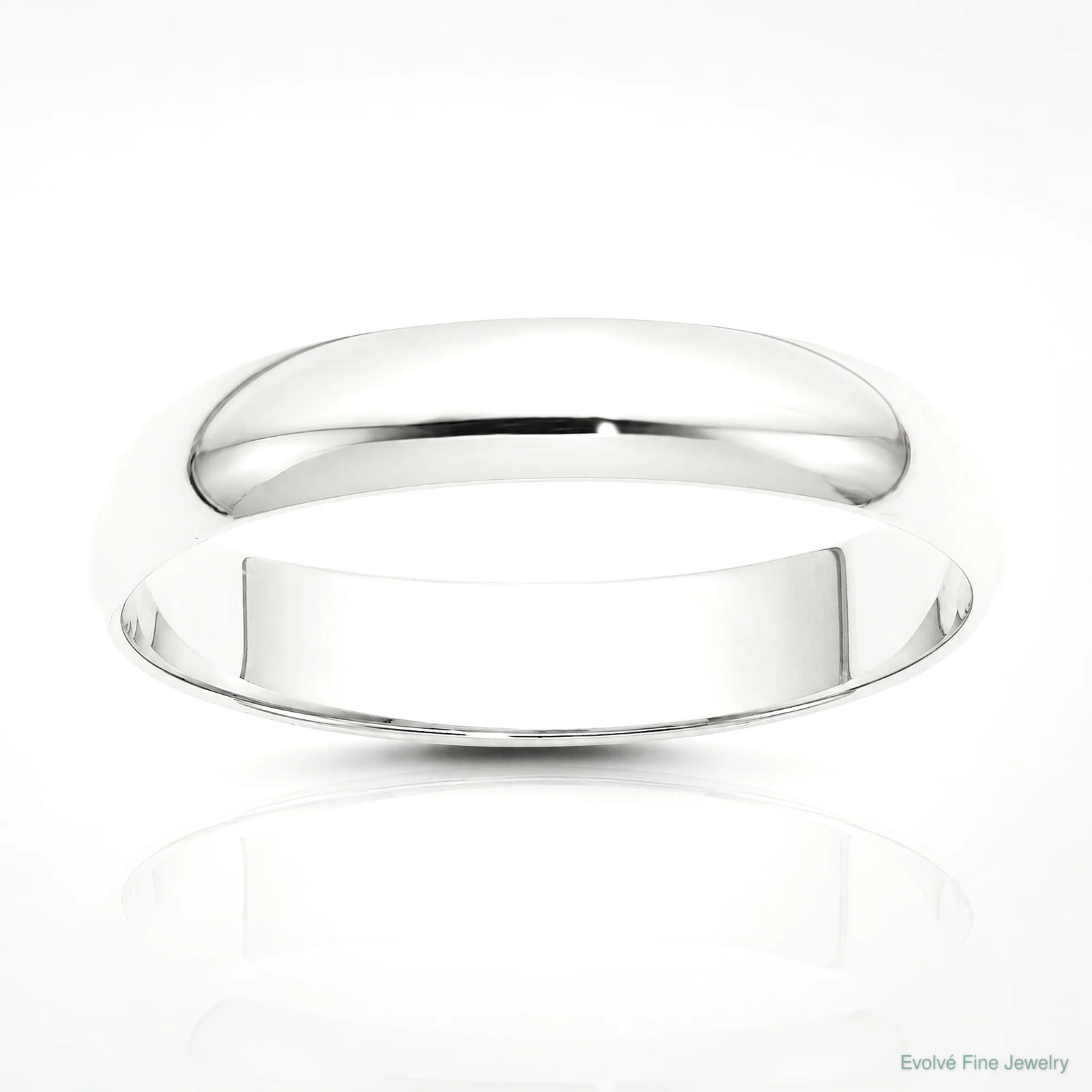 10K White Gold 10KW 4mm LTW Half Round Band Size 10