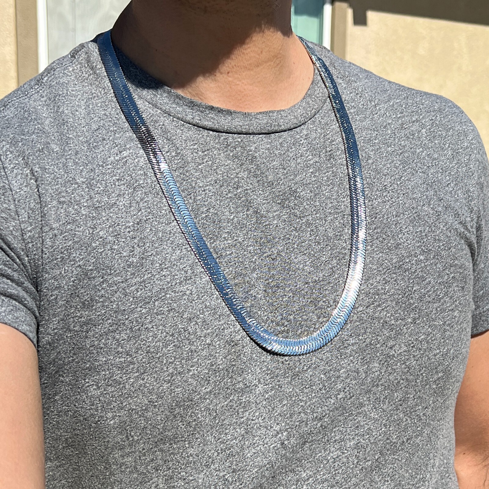 Herringbone Chain Mens & Ladies Silver Plated 4mm-14mm Wide 20″ 24″ 30″ Necklace