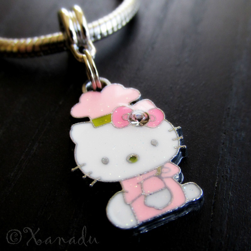 Pink Hello Kitty Chef European Charm Bead For Charm Bracelets And Necklaces