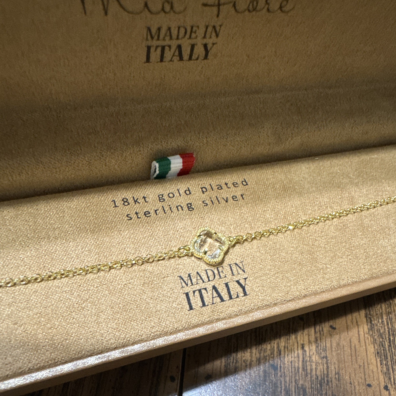 Mia Fiore 18k Yellow Gold Plated 925 Cable Chain Toggle Bracelet 6.5 in