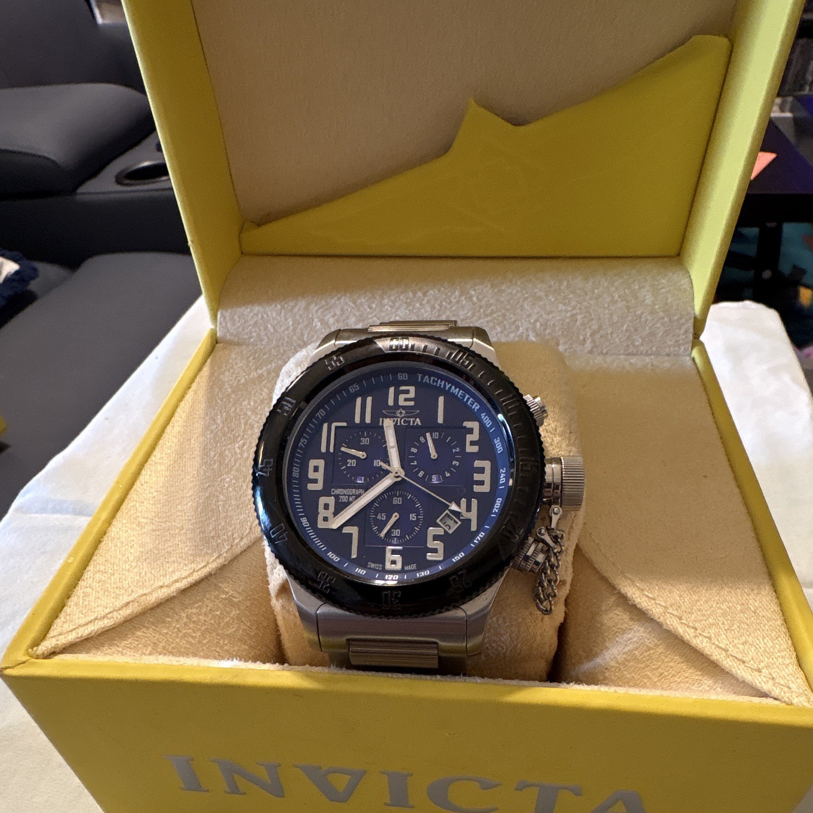 Invicta Russian Diver Men’s Quartz Chronograph Watch Blue Dial 52mm model 15560