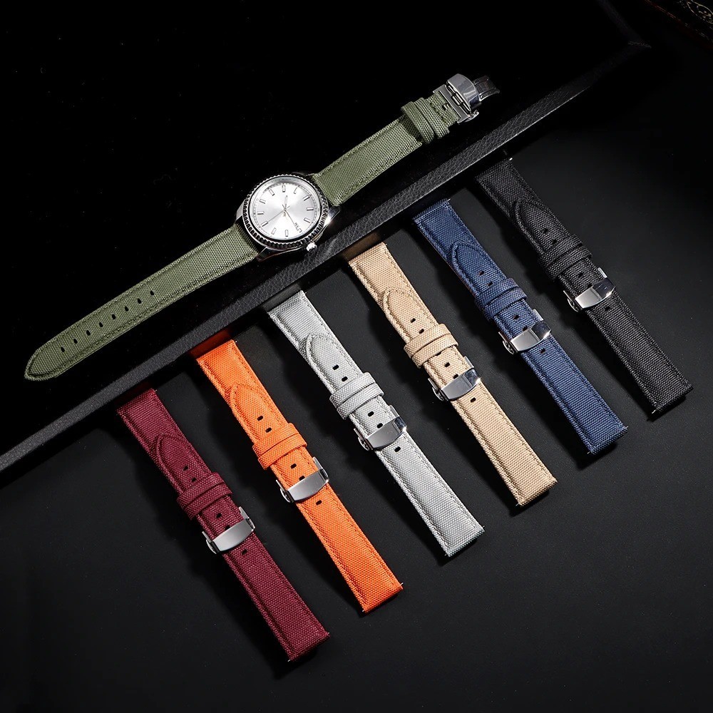Quick Release Watch Strap 20mm 22mm Waterproof Nylon Strap Butterfly Clasp