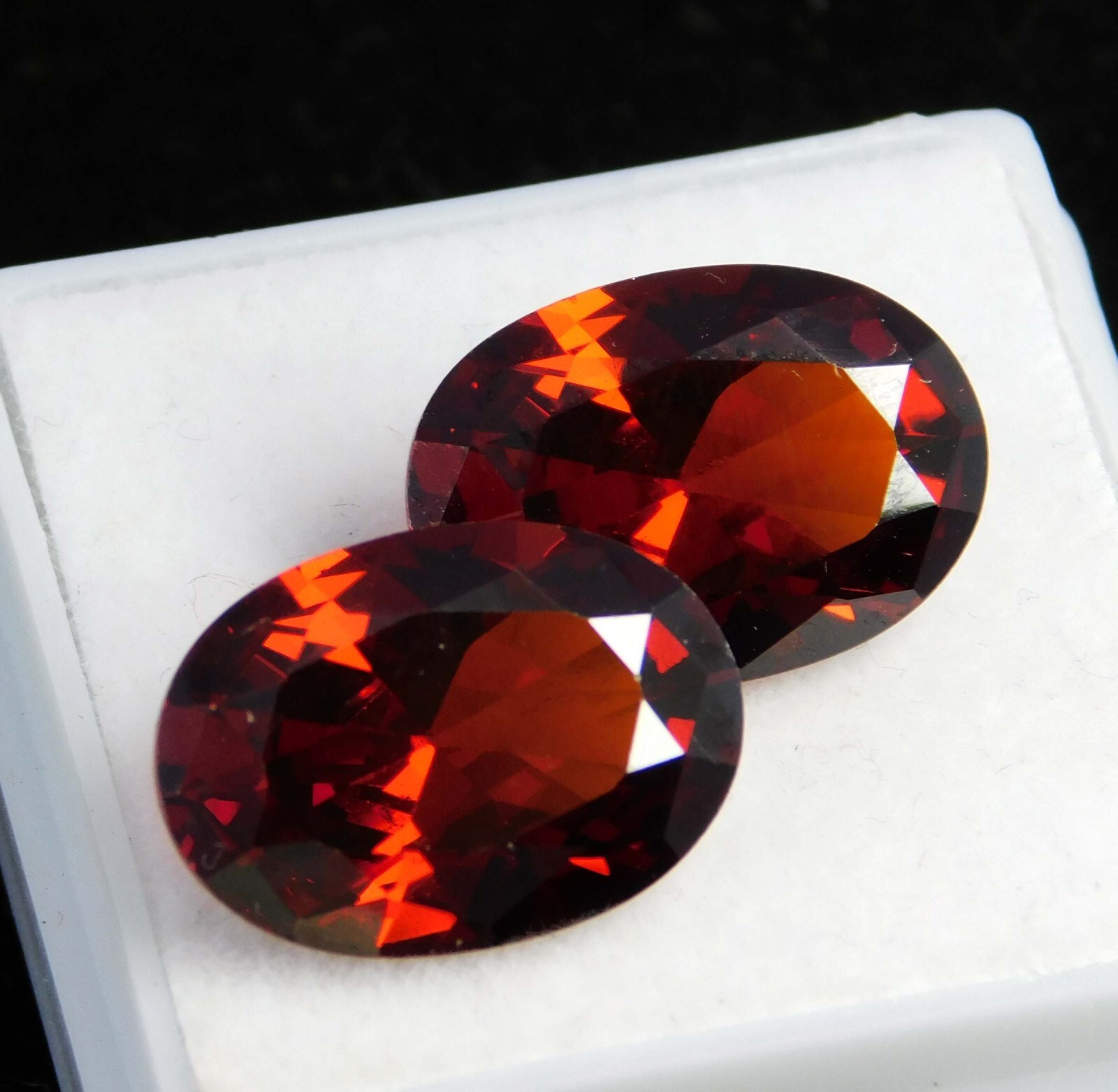 Certified 12.45 Ct Natural Cambodian Red Zircon Oval Cut Pair Loose Gemstone