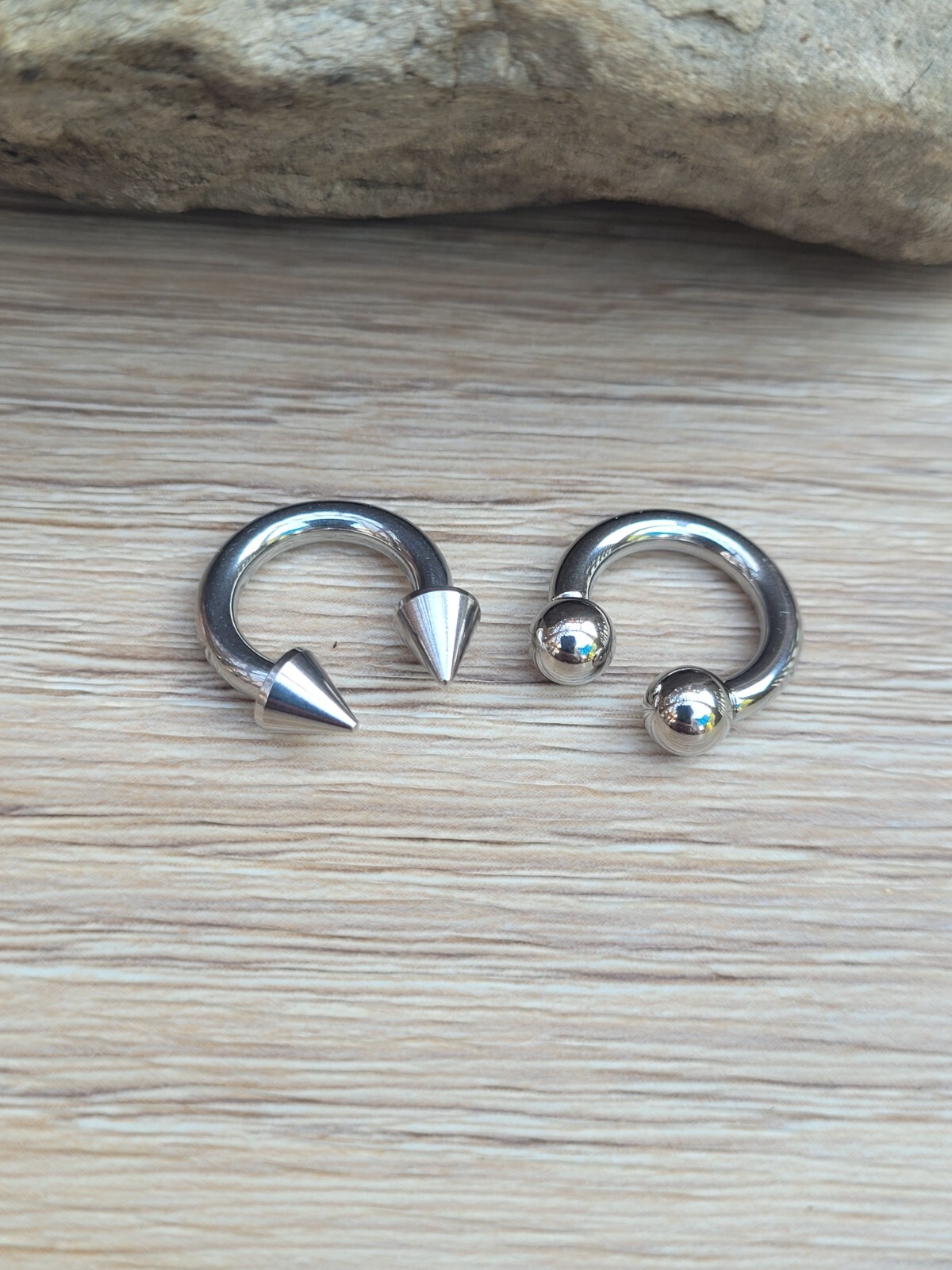 Pair Steel Spike Cone Ear Plugs Septum Tapers Pinchers Horseshoes Gauges 2g-14g