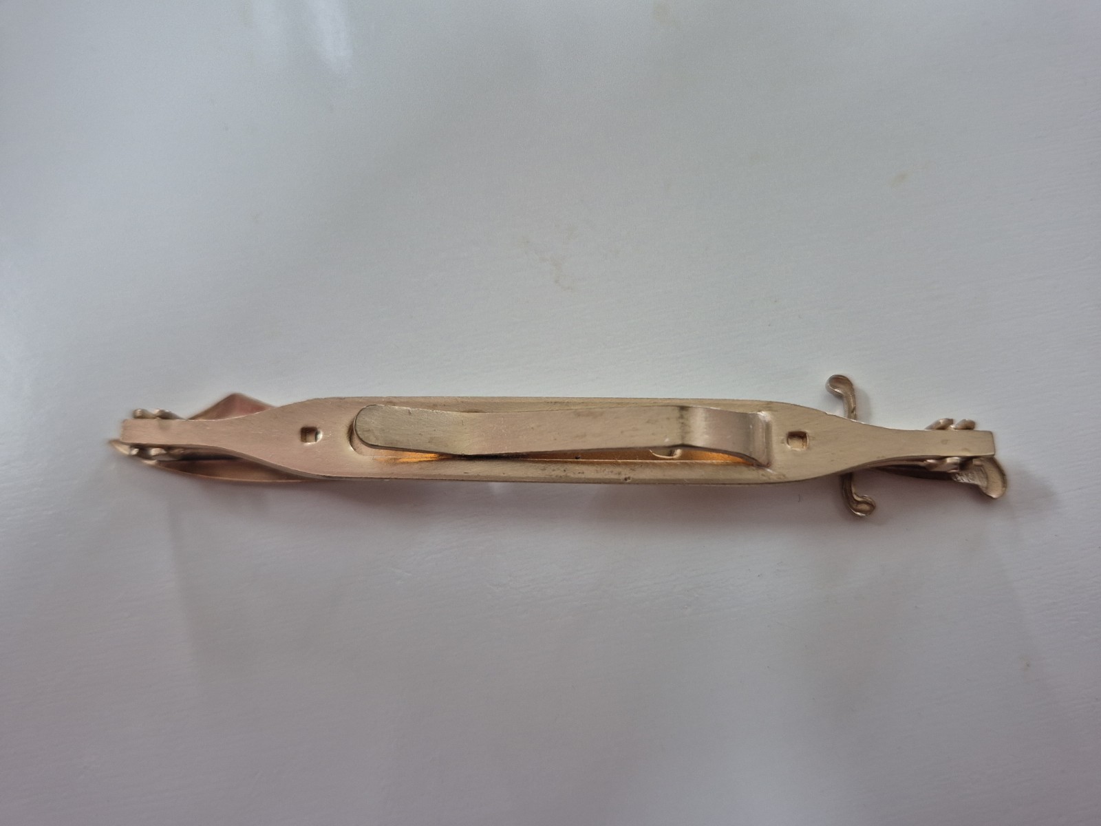 Vintage Anson Gold Tone Metal Sword Slide Tie Bar Clip Tac Clasp