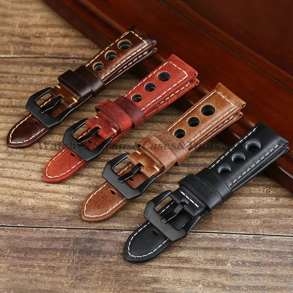New Correa De Reloj De Piel De Vaca Pulsera De Cuero Genuino De 20mm 22mm Y 24mm