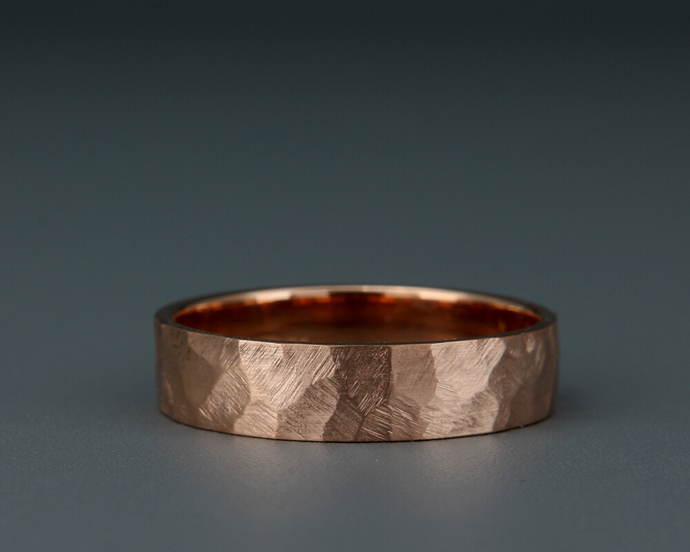 14K Gold Rough Faceted Textured Men Wedding Band | 3mm 4mm 5mm 6mm 7mm 8mm