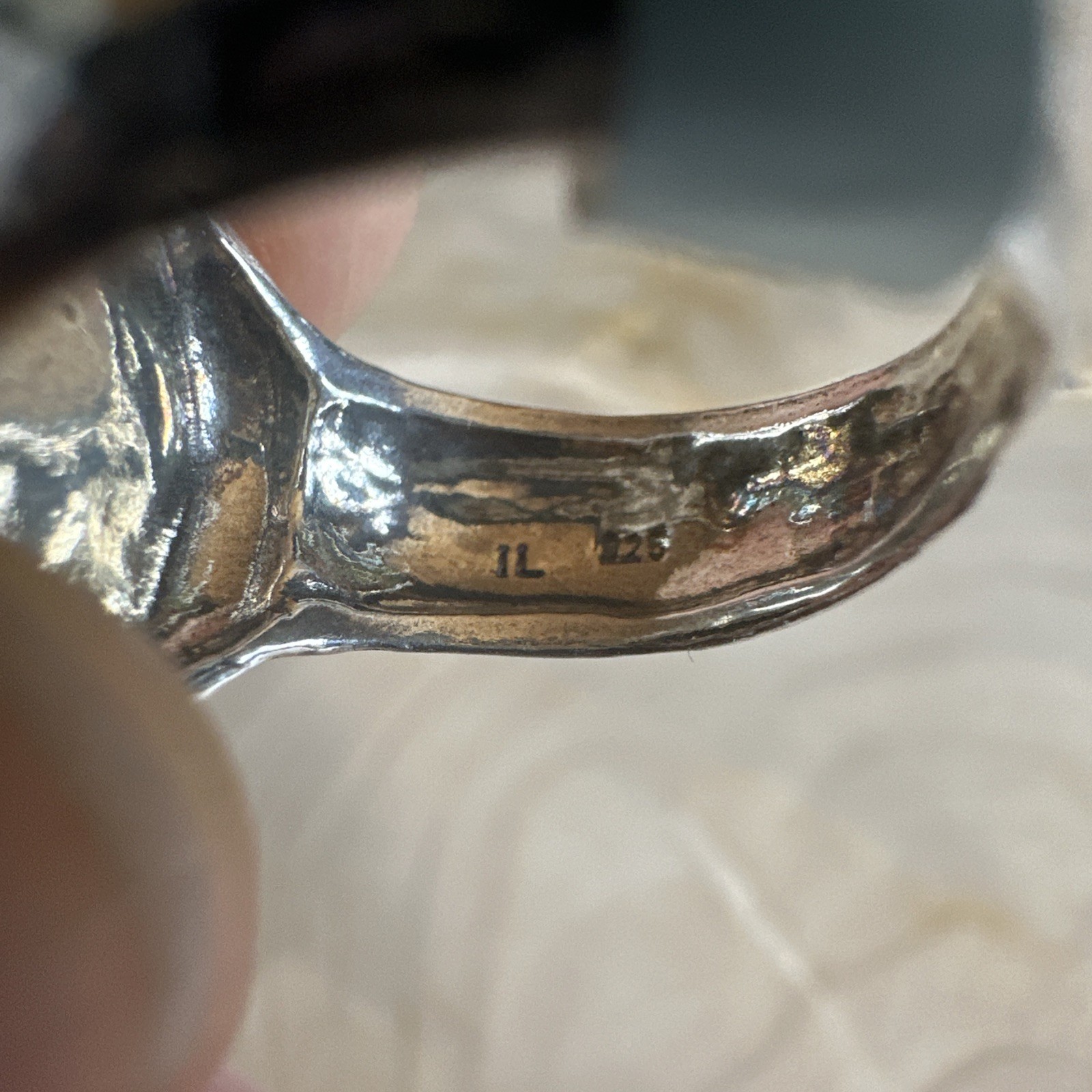 Fleur De Lis 925 Sterling Silver Signet Ring Stamped Size 7