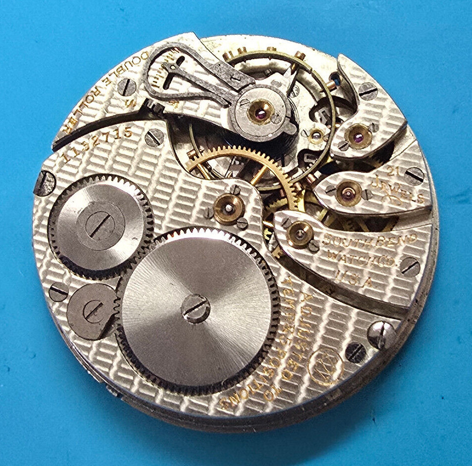 16 SIZE SOUTH BEND 21 JEWEL GRADE 227 MODEL 1 POCKET WATCH MOVEMENT PARTS