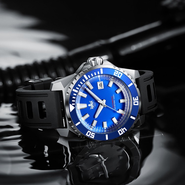 Phoibos LEVIATHAN 500M Steel Automatic Black Ceramic Blue Diver Men’s Watch