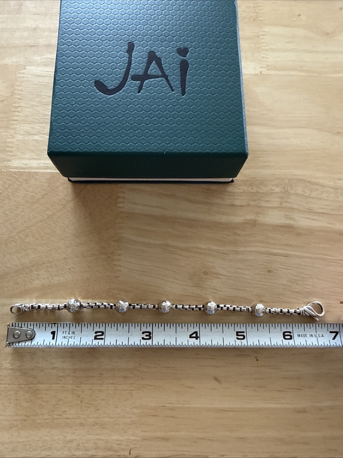 Jai John Hardy Hammered Bead Box Chain Bracelet size small