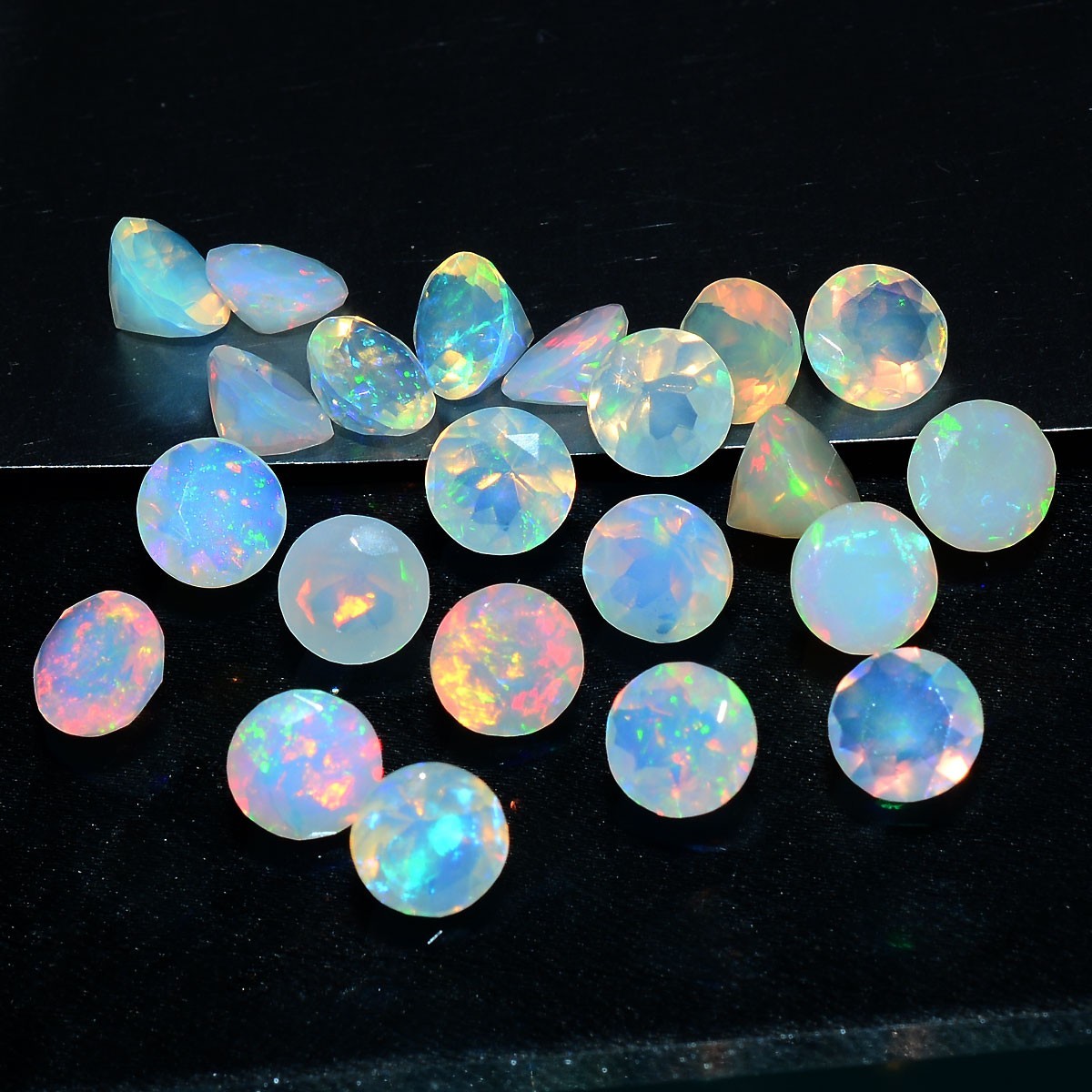 11 Pcs Natural Opal Ethiopian 6mm Top-Grade Round Flashy Colors Loose Gemstones