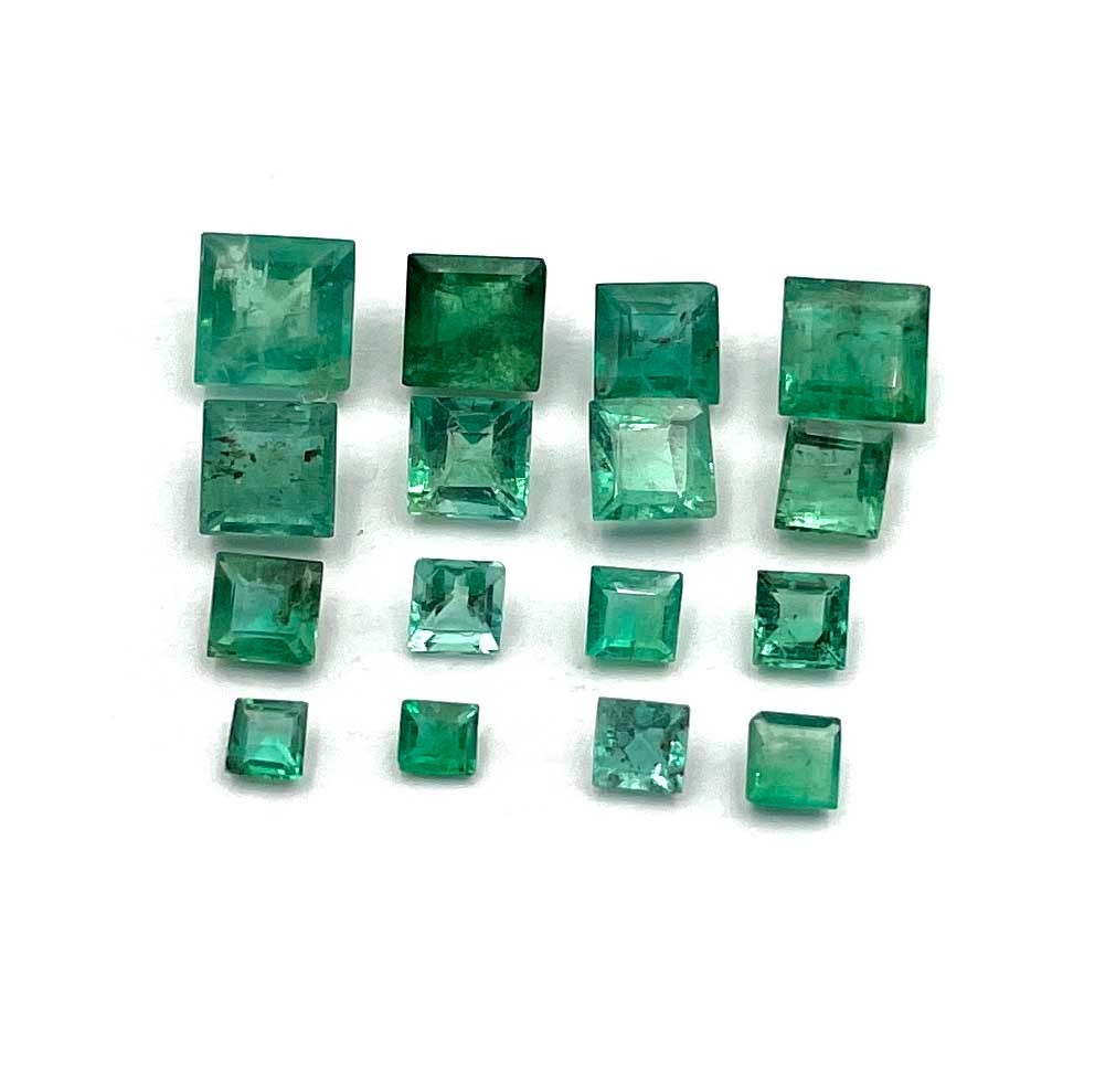 Natural Emerald Square Cut Loose Gemstone Lot 10-13 Pcs 2.50-5 MM 3 CT