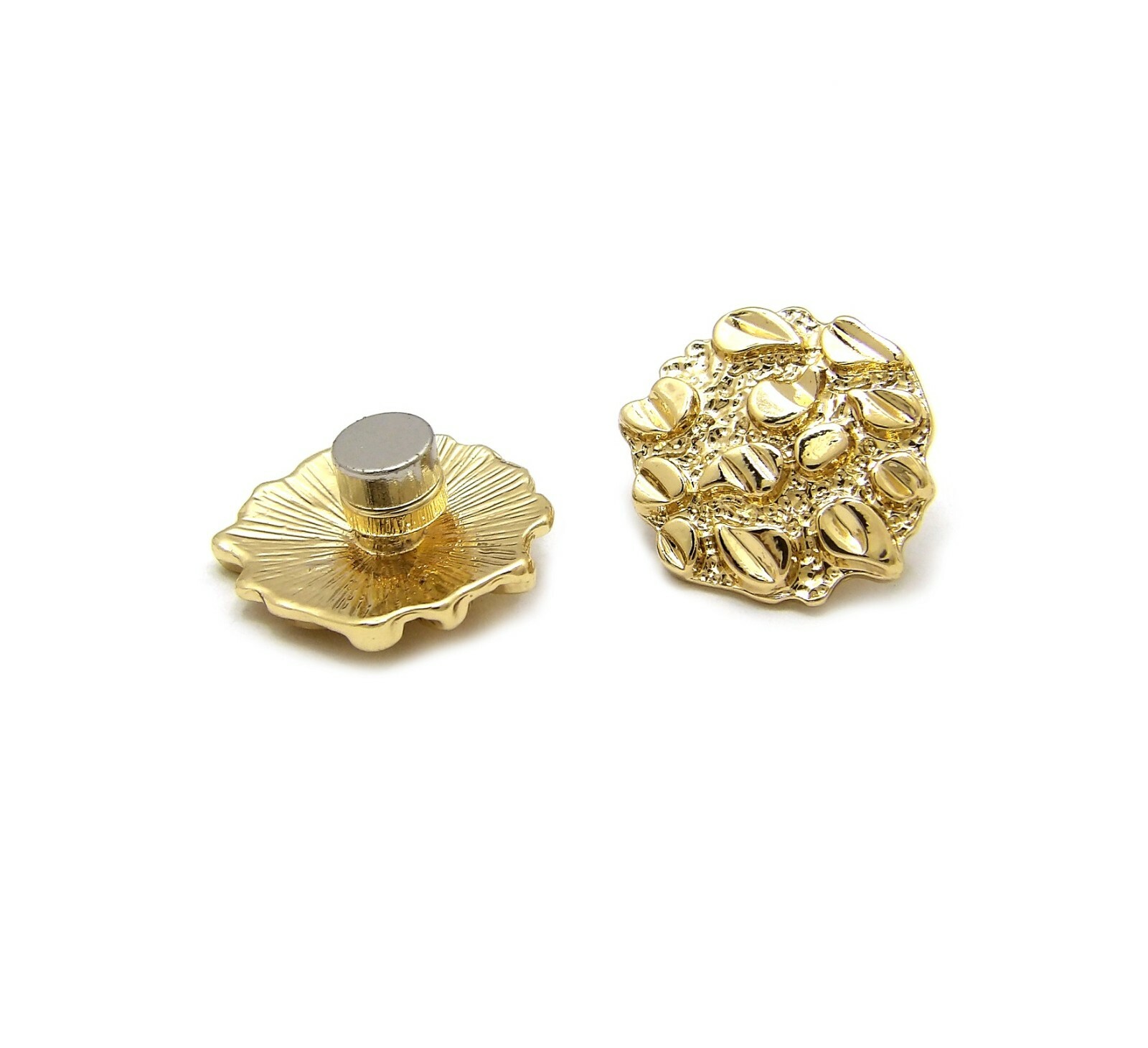 New Cookie Nugget Design Knob Magnetic Stud Earring With Lucite Box XE1277