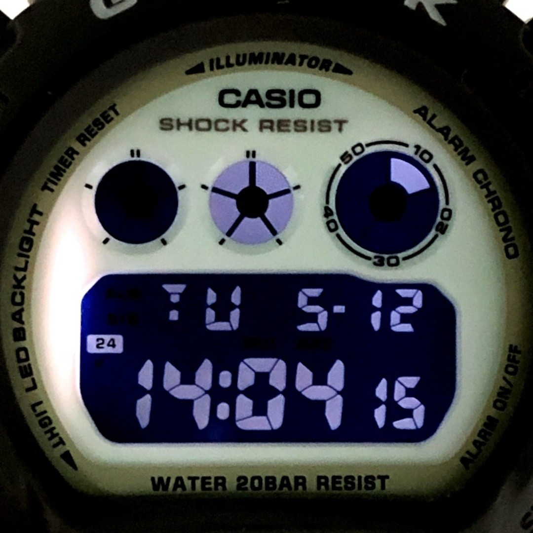 G SHOCK DW 6900HD 8 HIDDEN GLOW Luminous Dial Reverse LCD LED Backlight February