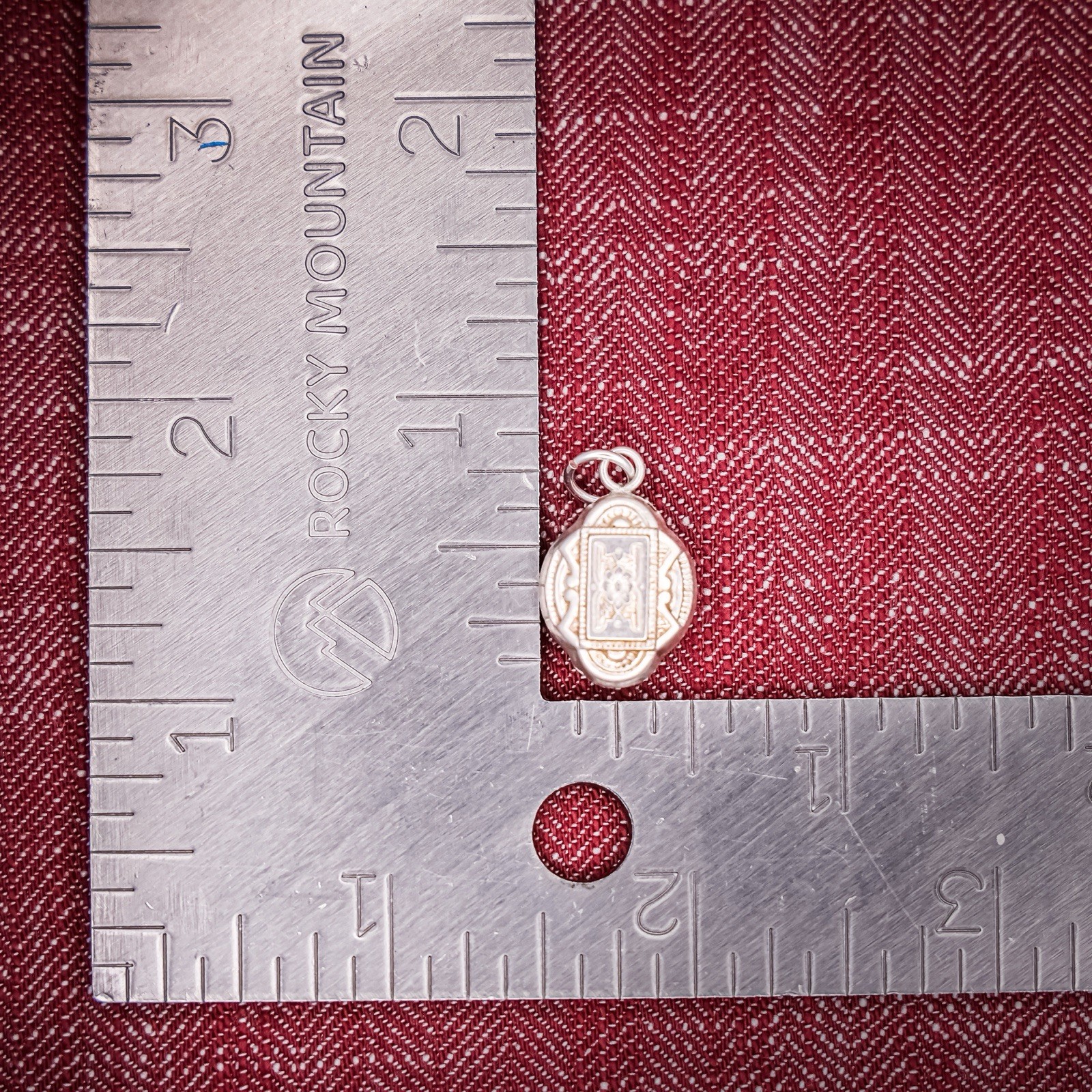 Antique French Puffy Quatrefoil Charm Sterling Silver Die Struck 19th Century