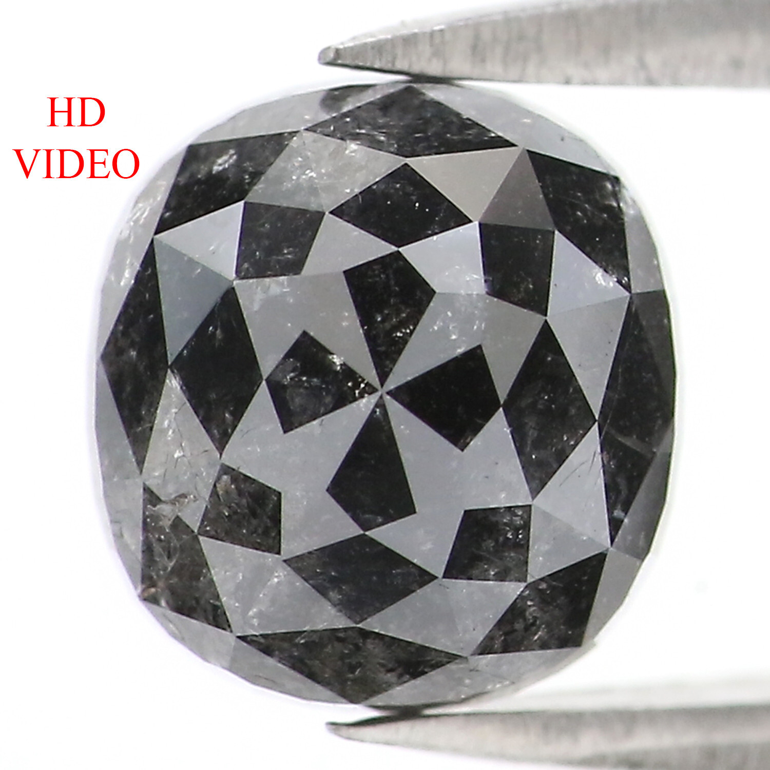 2.66 CT Natural Loose Cushion Cut Diamond 7.60 MM Salt And Pepper Diamond LQ2835