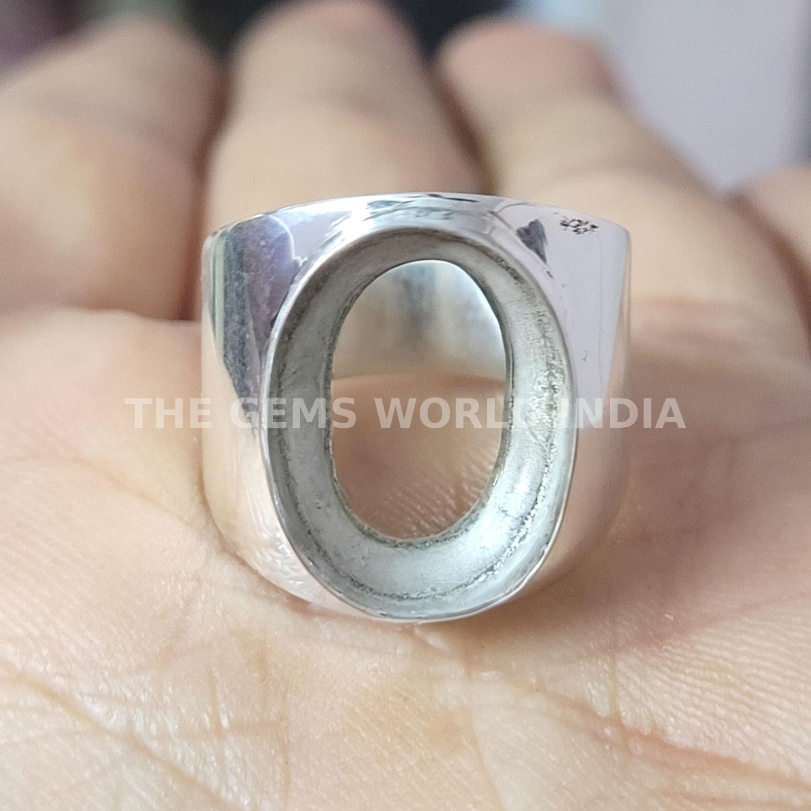 Handmade 925 Sterling Silver Blank Collet Ring 12x16mm Oval Cabochon DIY Setting