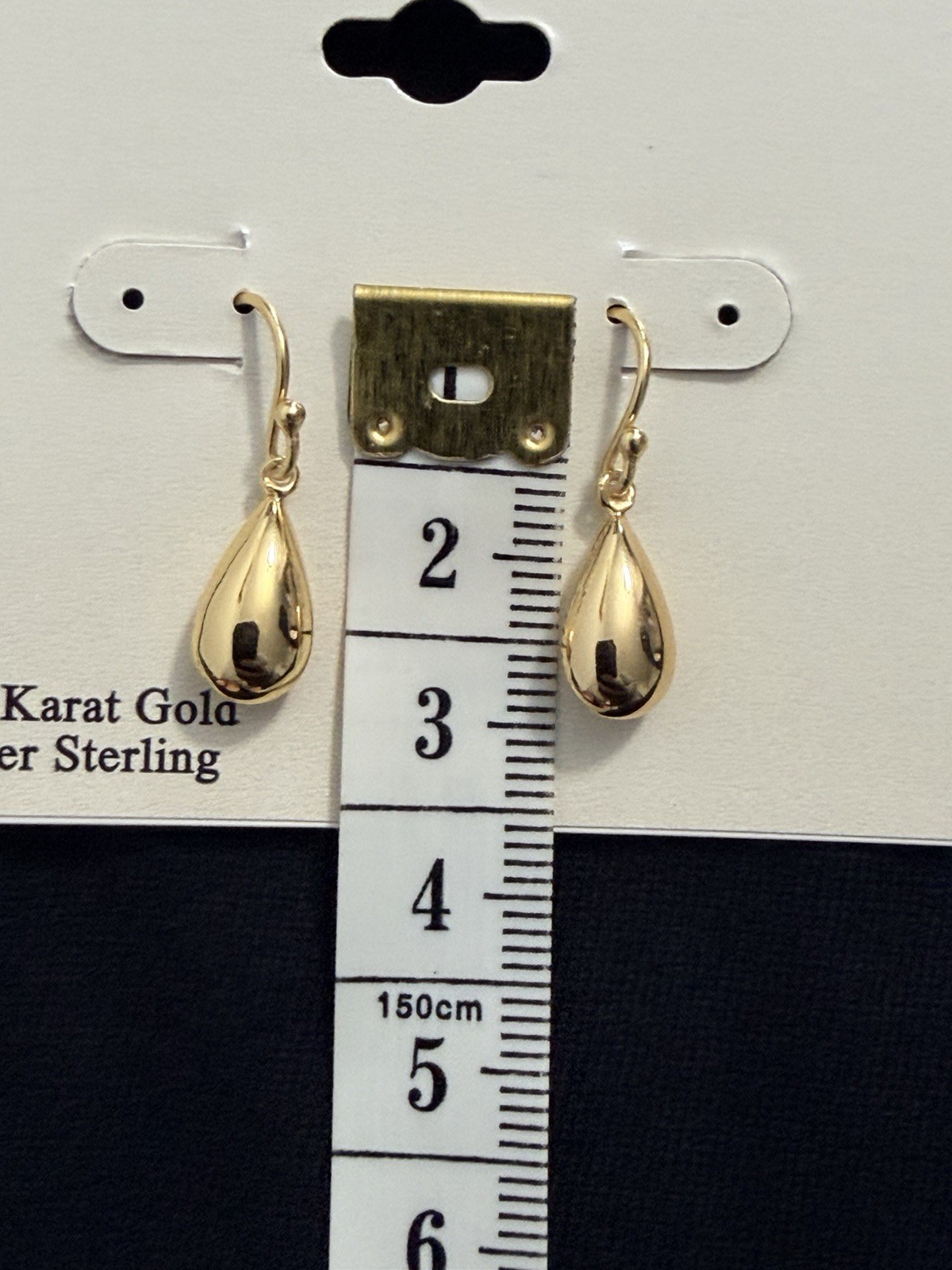 Primavera Italy 24 Karat Gold Over Sterling Tear Drop Earrings New