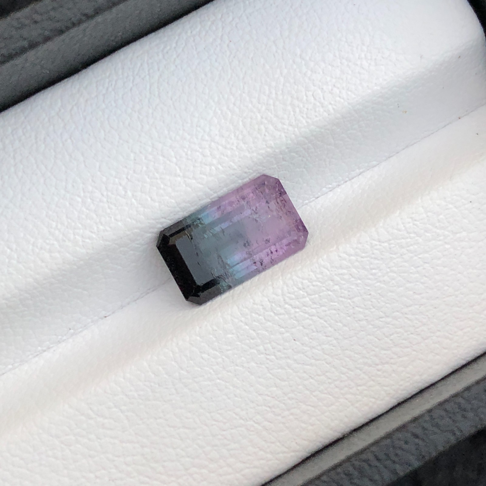 2.95 Carat Natural Loose Tri Tourmaline Emerald Cut Gemstone | Unheated