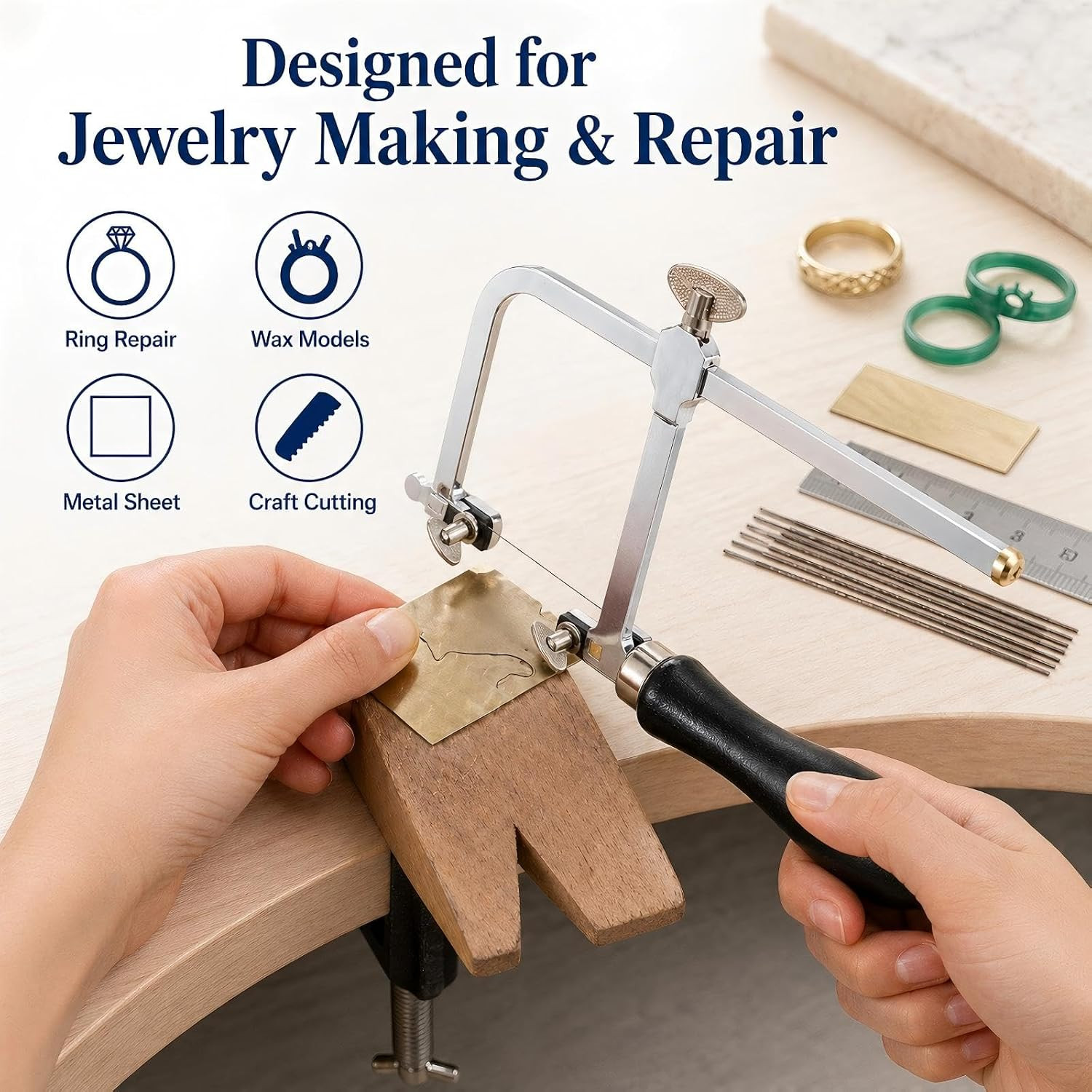 Jeweler’S Saw Frame Adjustable with 144 Blades Professional Jewelry Making Kit (