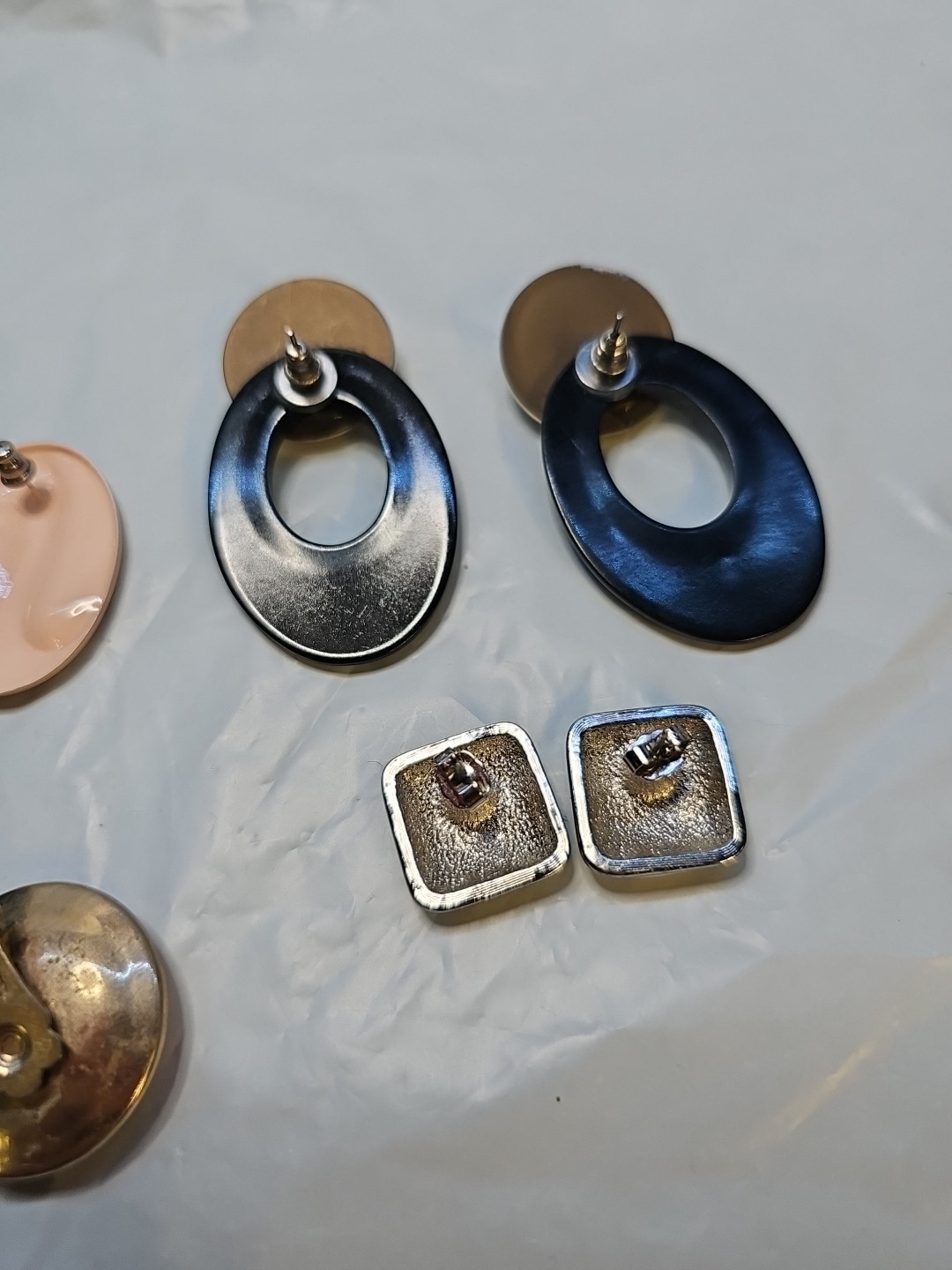 Mixed Lot Of 6 Pairs Vintage To Modern Earrings Various Styles & Materials Lot1