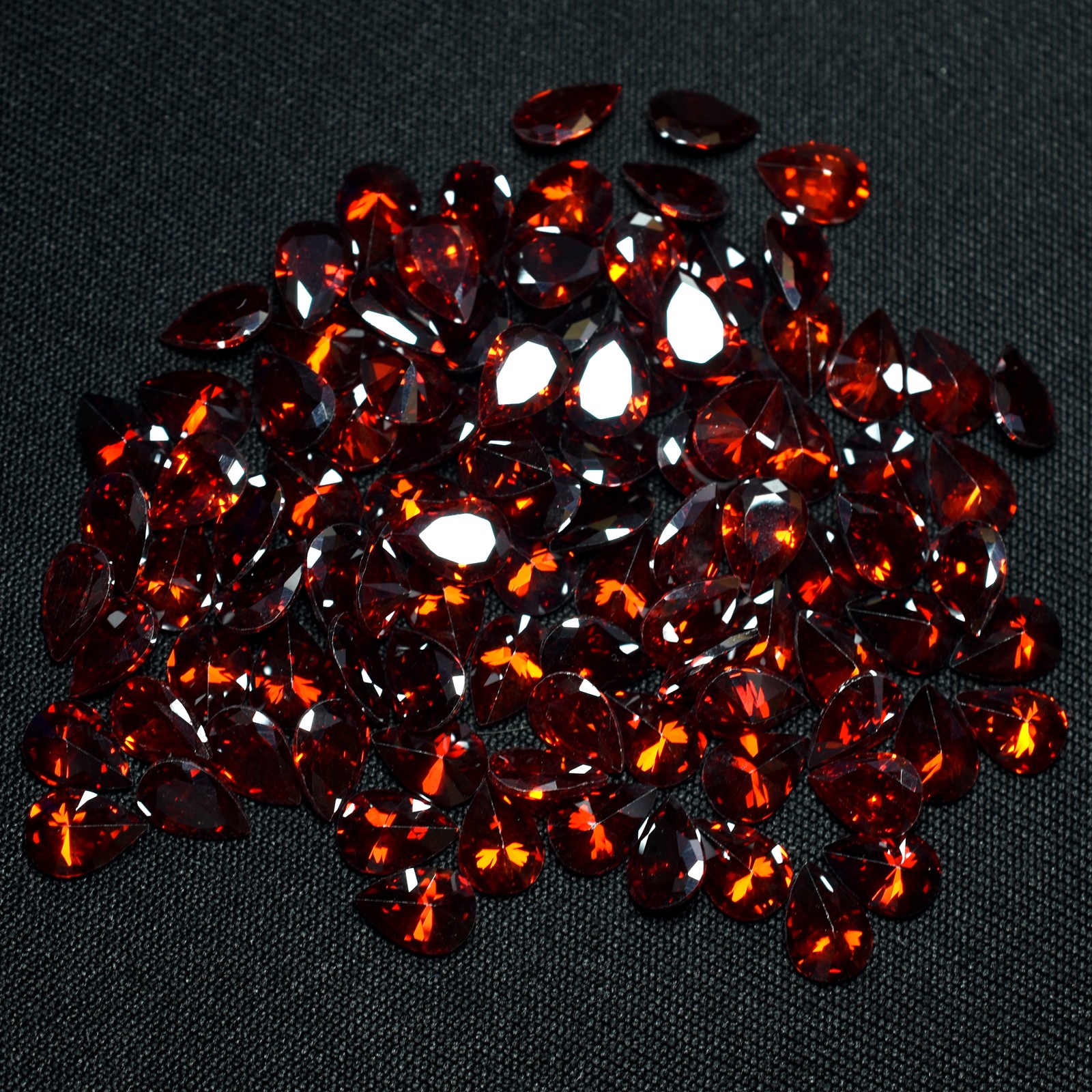 CERTIFIED 6 Pcs Natural Sapphire Orange Pear Cut 7x5mm Loose Gemstone Lot