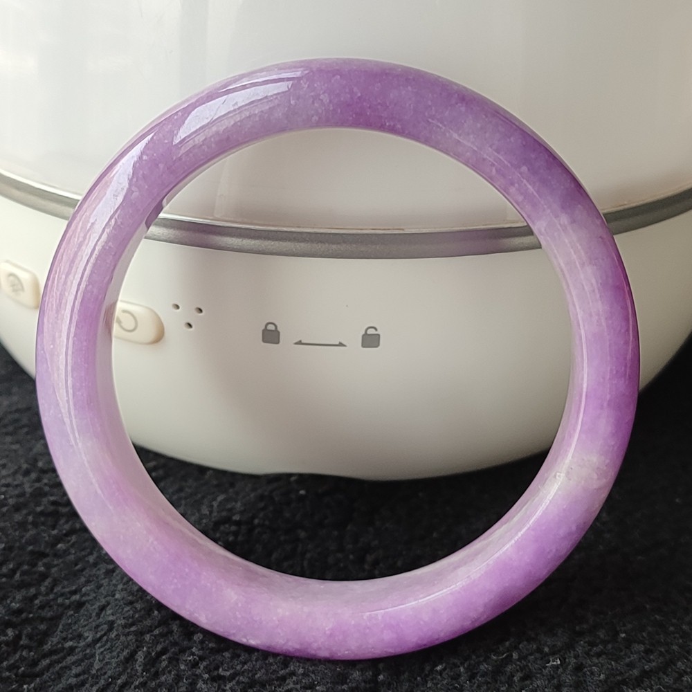 Certified Grade A Lavender 57-58mm Natural Burma Jade jadeite Bangle Bracelet