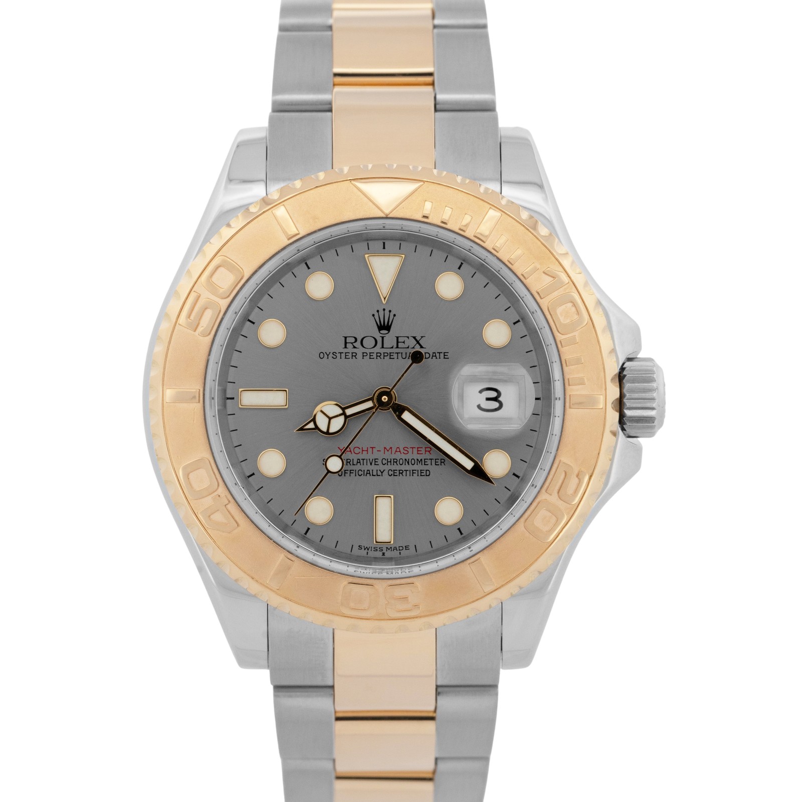 Rolex Yacht-Master 40mm SLATE Gray 18K Yellow Gold Two-Tone Steel 16623 Watch