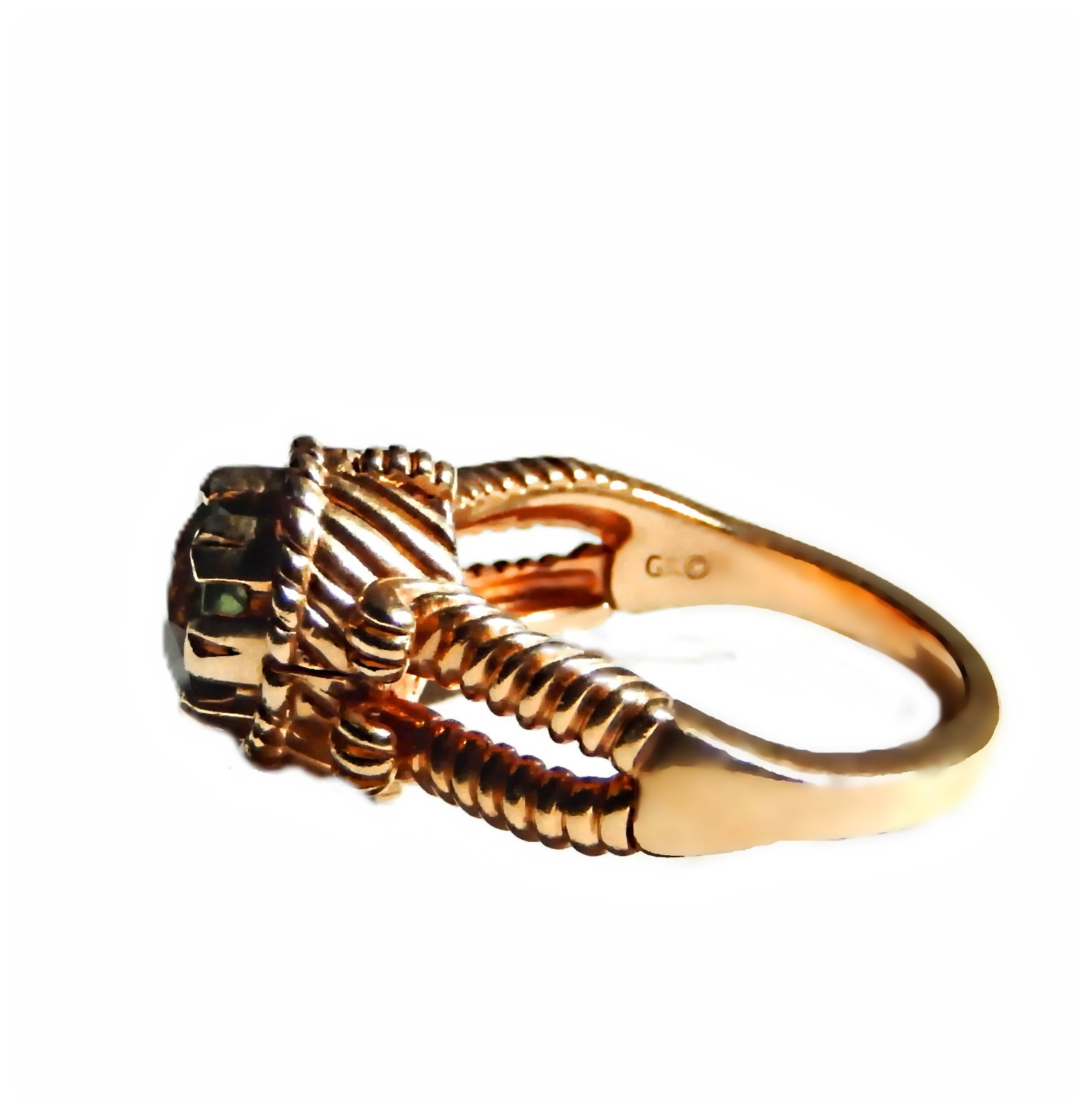 14K Solid Gold Ring Convertible to Pendant, Antique Etruscan Revival Size 8.25