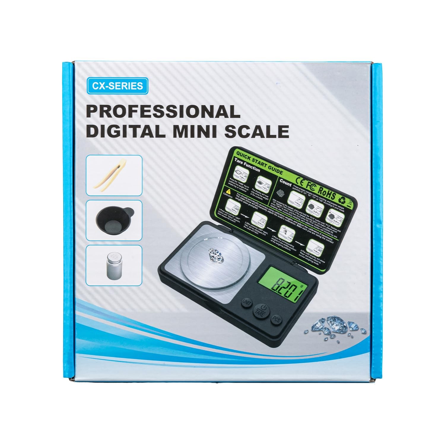 Digital Milligram Scale 50g x 0.001g, Mini Precision Scale with Tare weight Func