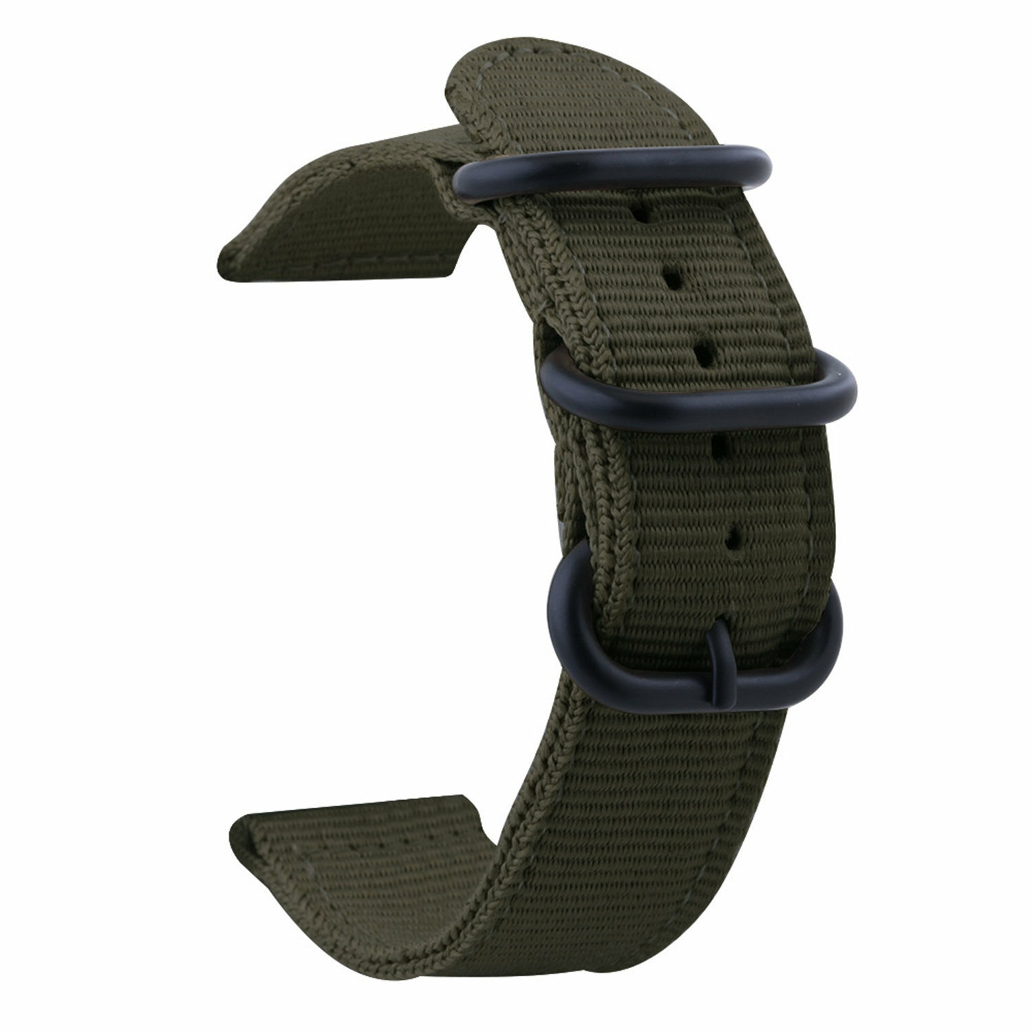 Weave Nylon Strap 22mm 18mm 20mm 24mm Wristband Watch Band w Silver Black Buckle