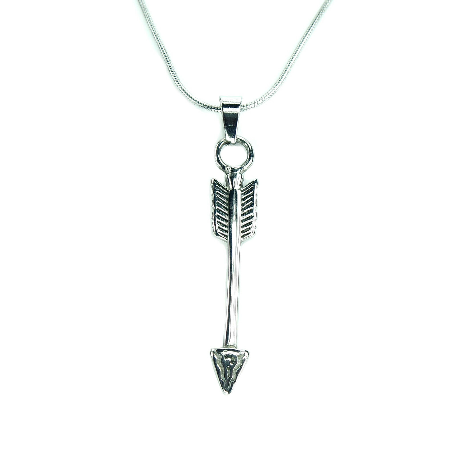 Arrow Necklace, Pure 304 Stainless Steel, Strength and Protection Symbol Native