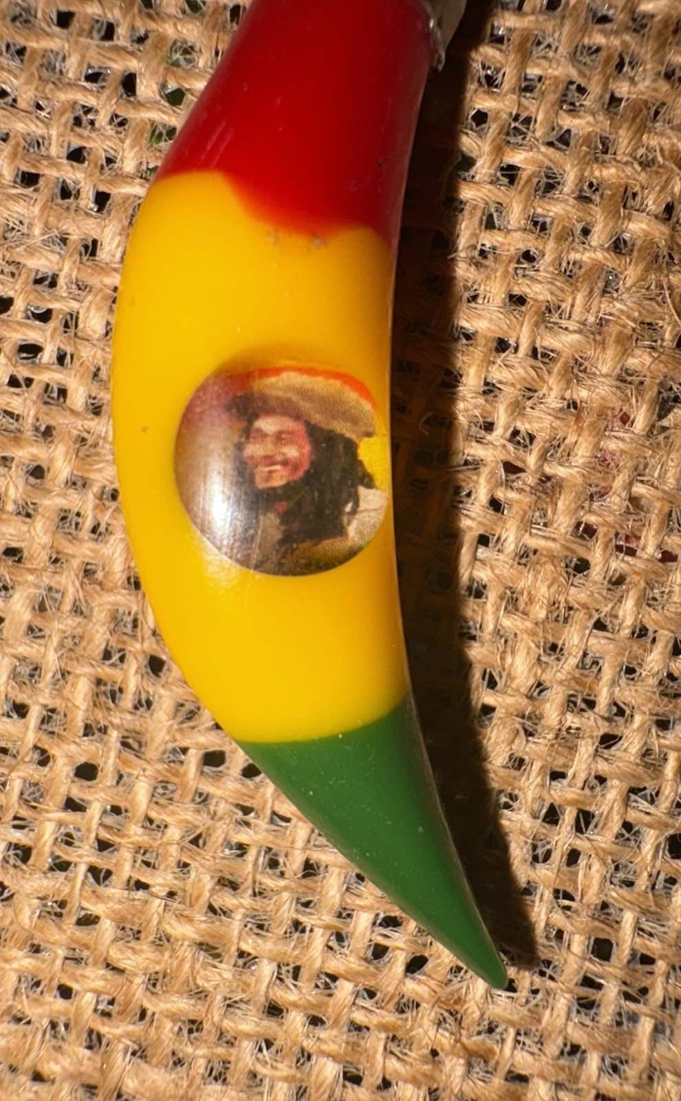 Rasta Tooth Charm Pendant Black Cord Necklace Red Yellow Green Adjustable Tie