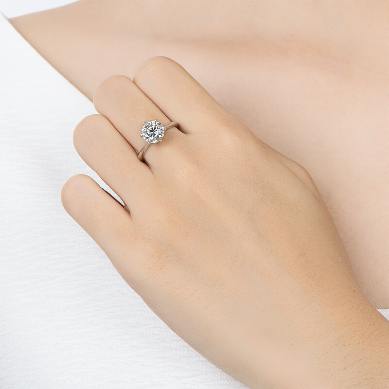 2ct Moissanite Solitaire 925 Sterling Silver Engagement Ring Size 3-12 Ss0402