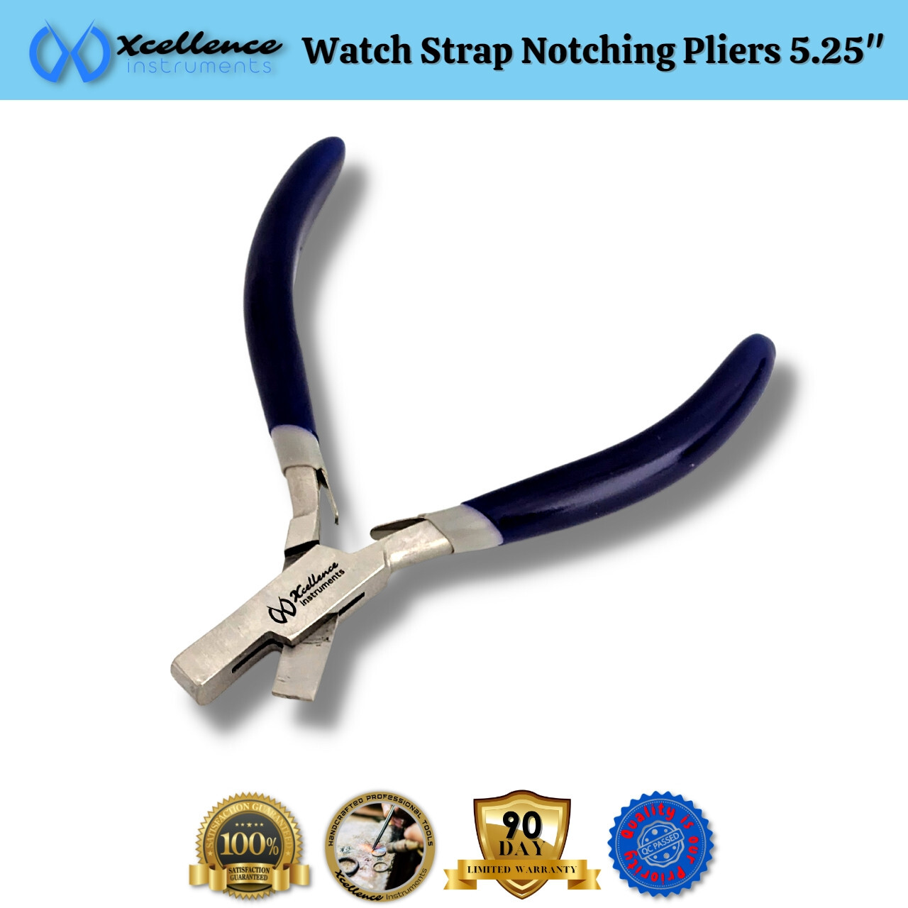 Xcellence Leather & Rubber Watch Strap Notching Pliers Repair Tools 5.25″ Purple