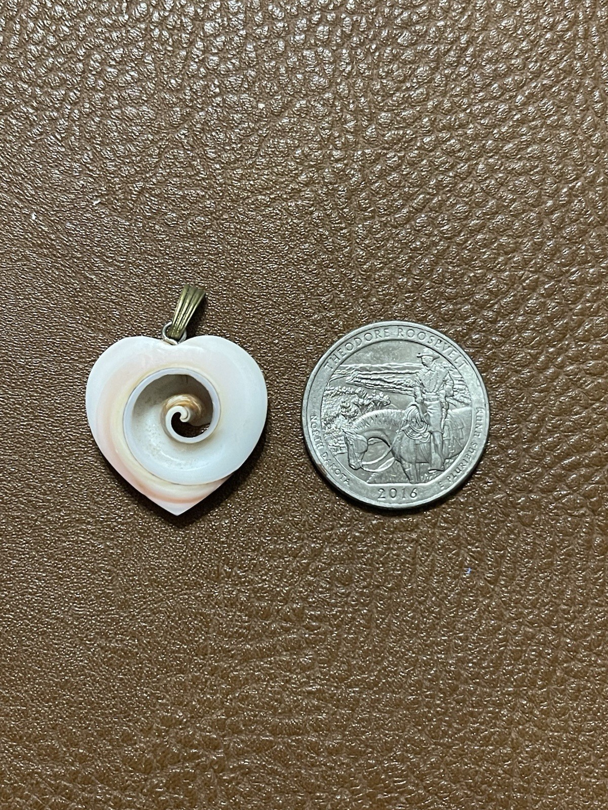Heart-shaped natural seashell pendant